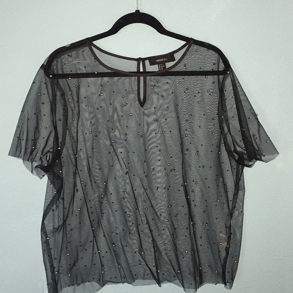 Black see through shirt